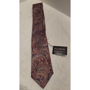 JoS. A. Bank‎ Mens Blue Red Paisley Silk Necktie Signature Collection
